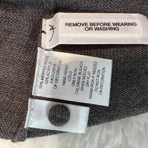 NWOT Ann Taylor Loft Gray Jeweled Cardigan - Picture 6 of 6